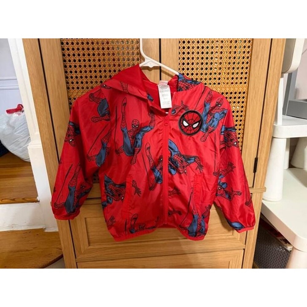Spiderman Wind Breaker Jacket Size 7